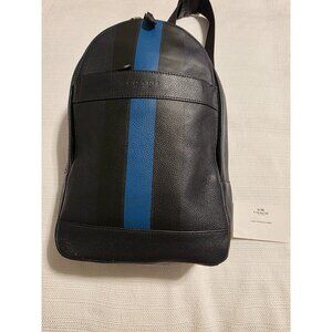 Coach Men’s Sling Pack Leather Blue Stripe Bag F72226